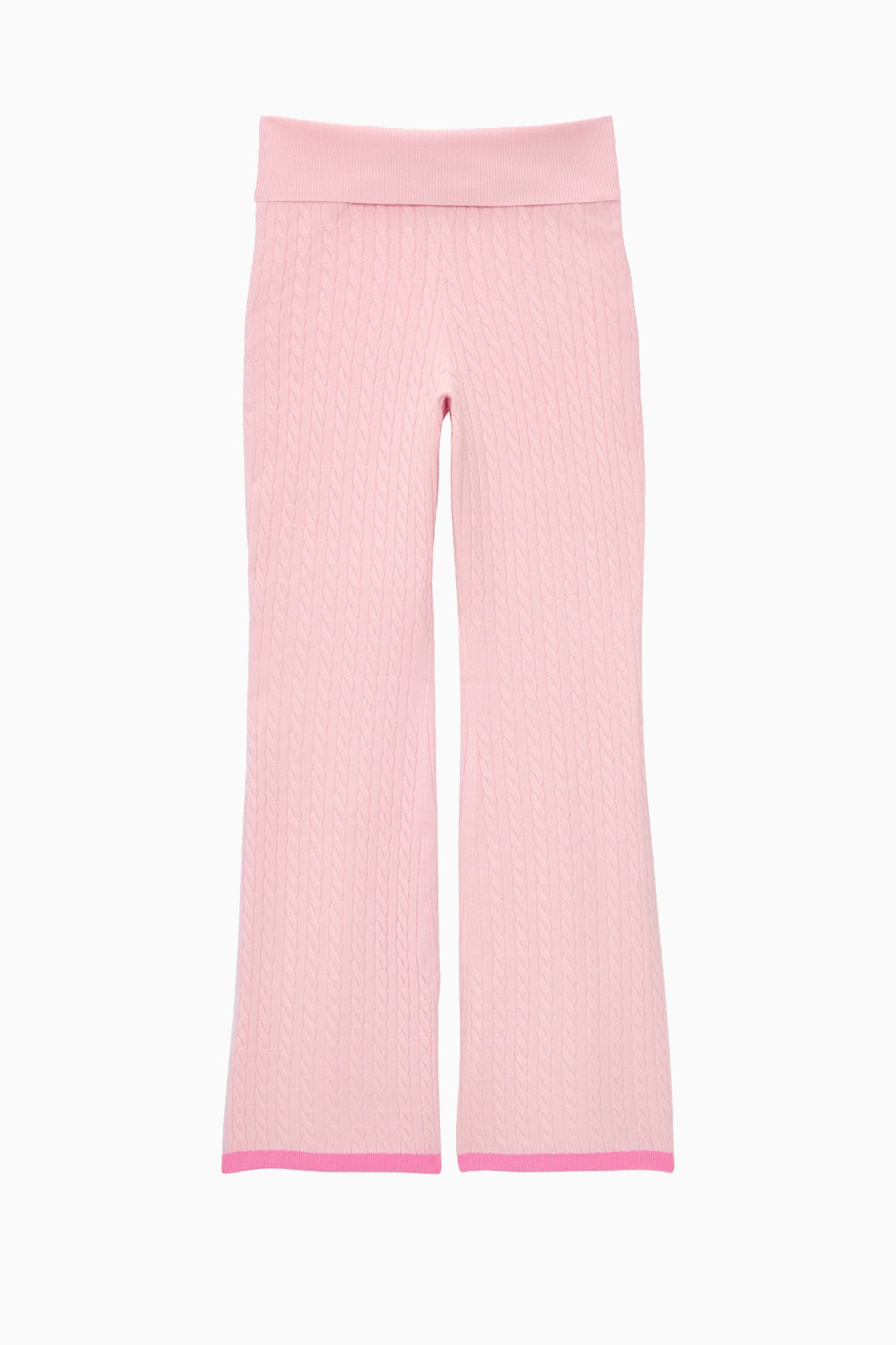 PINK x LoveShackFancy Foldover Flare Knit Pant